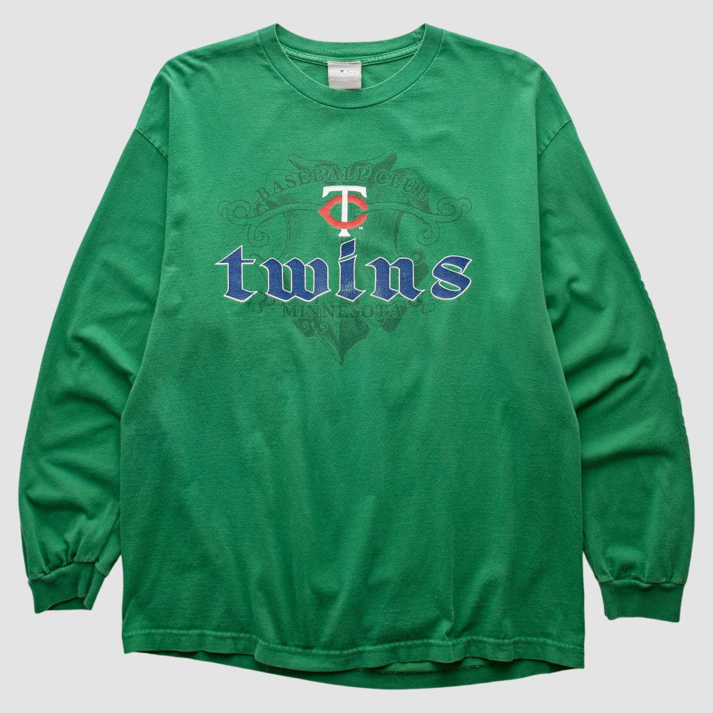 Minnesota Twins Genuine Merchandise 2000s Long Sleeve T-shirt - Green - Vintage T-shirts