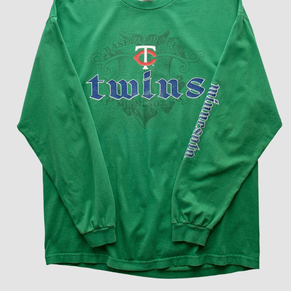 Minnesota Twins Genuine Merchandise 2000s Long Sleeve T-shirt - Green - Vintage T-shirts