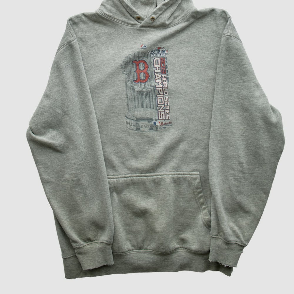 Boston Red Sox 2013 Hooded Pullover Sweatshirt - Heather Gray - XVintage Pullover