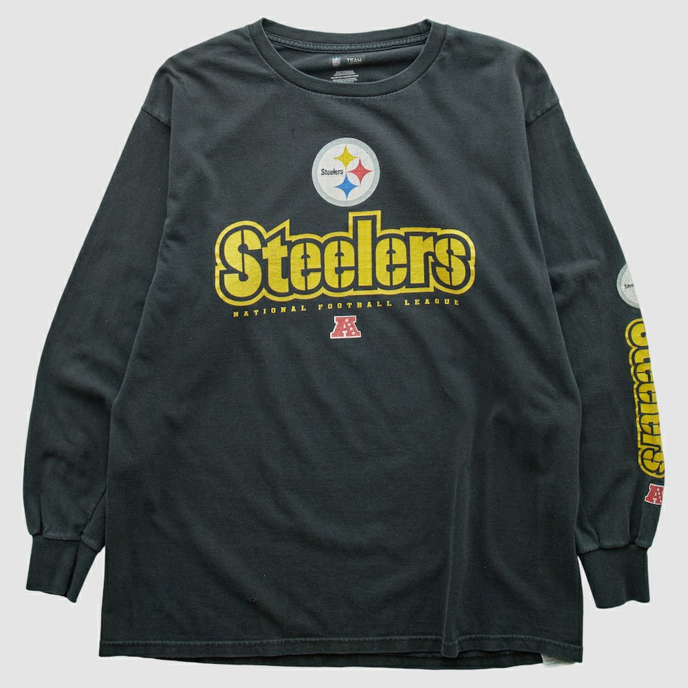 Pittsburgh Steelers NFL 2000s Long Sleeve T-shirt - Black T-shirts