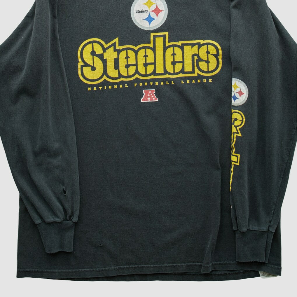 Pittsburgh Steelers NFL 2000s Long Sleeve T-shirt - Black T-shirts
