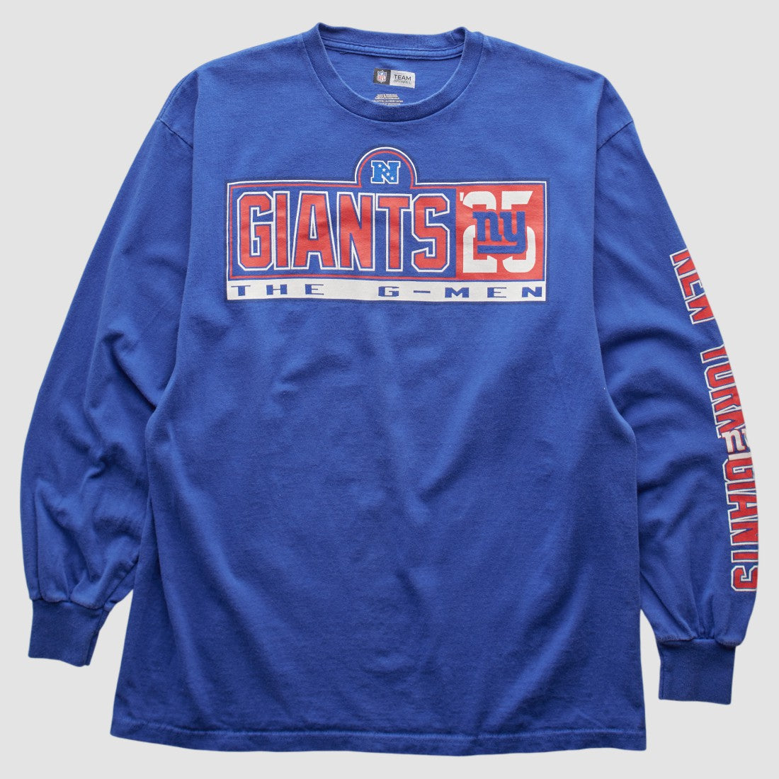 New York Giants NFL 2000s Long Sleeve T-shirt - Blue T-shirts