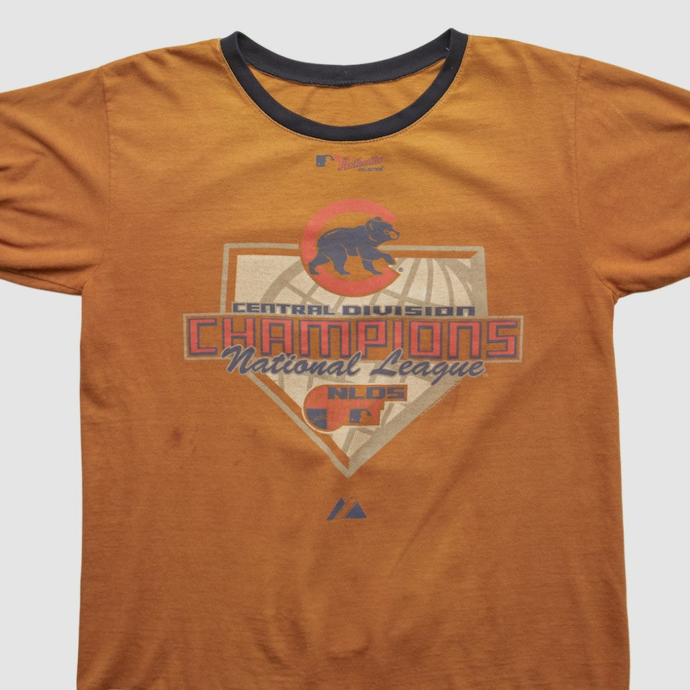 Chicago Cubs Majestic 2005 T-shirt - Orange - Vintage T-shirts