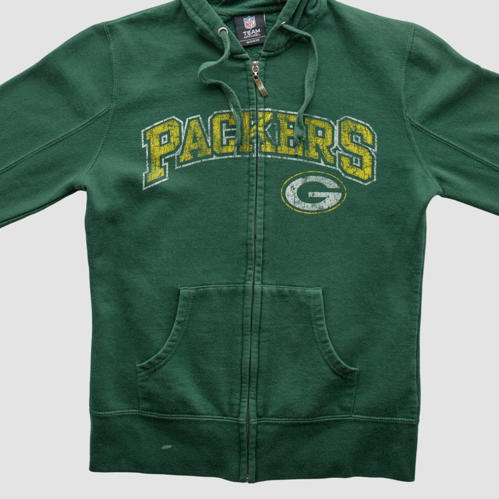 Green Bay Packers NFL 2010s Hooded Full Zip Sweatshirt - Green Sweatshirts
