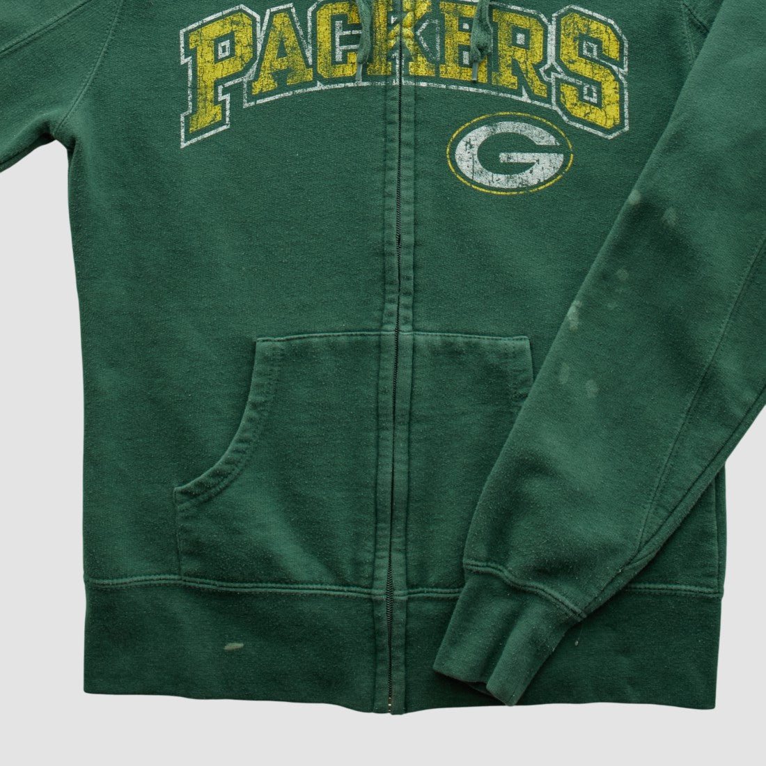 Green Bay Packers NFL 2010s Hooded Full Zip Sweatshirt - Green Sweatshirts