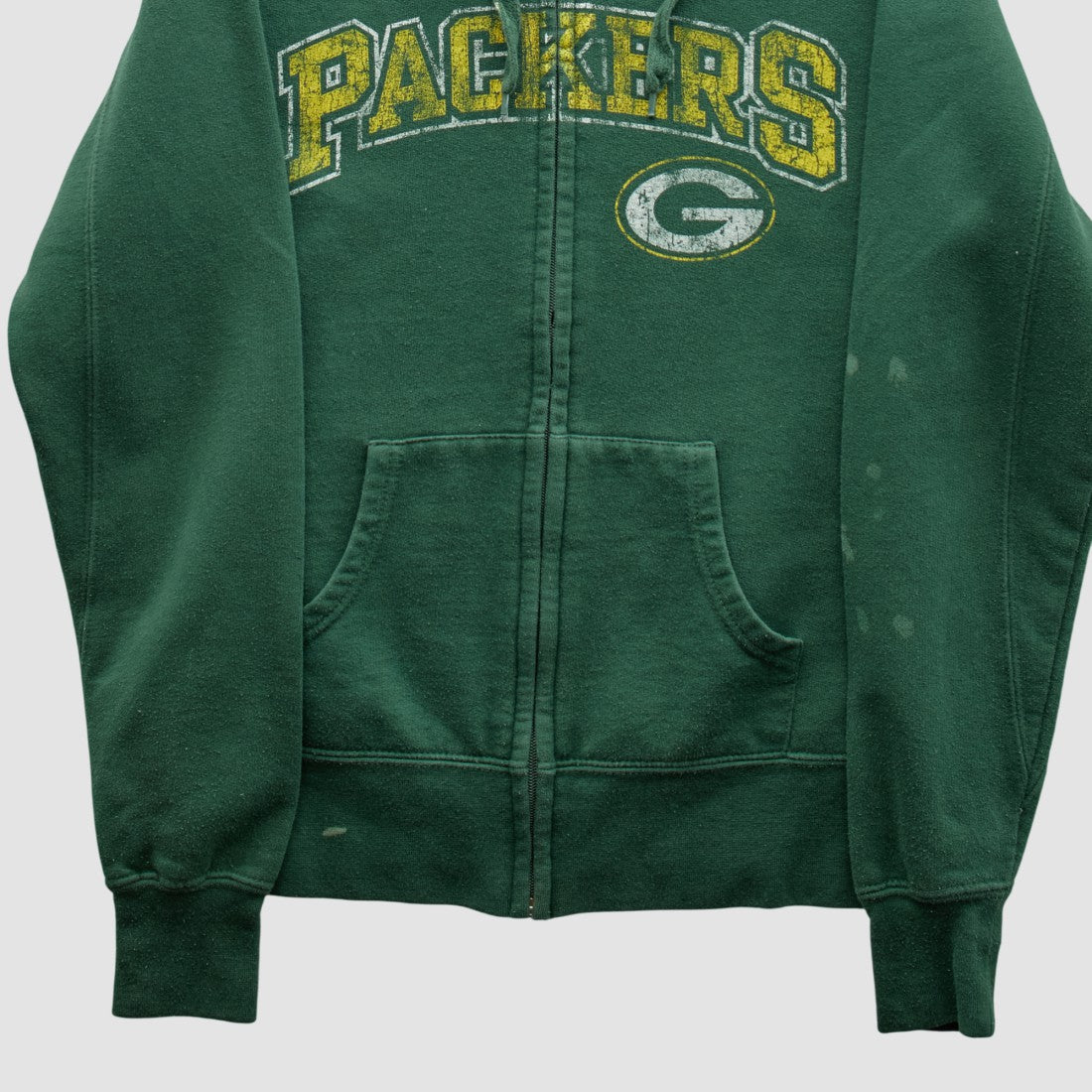 Green Bay Packers NFL 2010s Hooded Full Zip Sweatshirt - Green Sweatshirts