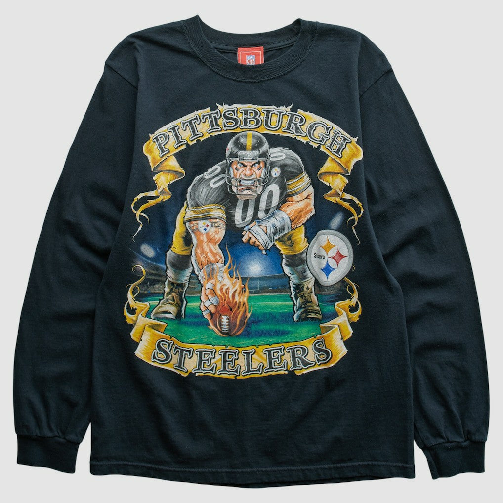 Pittsburgh Steelers NFL 2000s Long Sleeve T-shirt - Black T-shirts