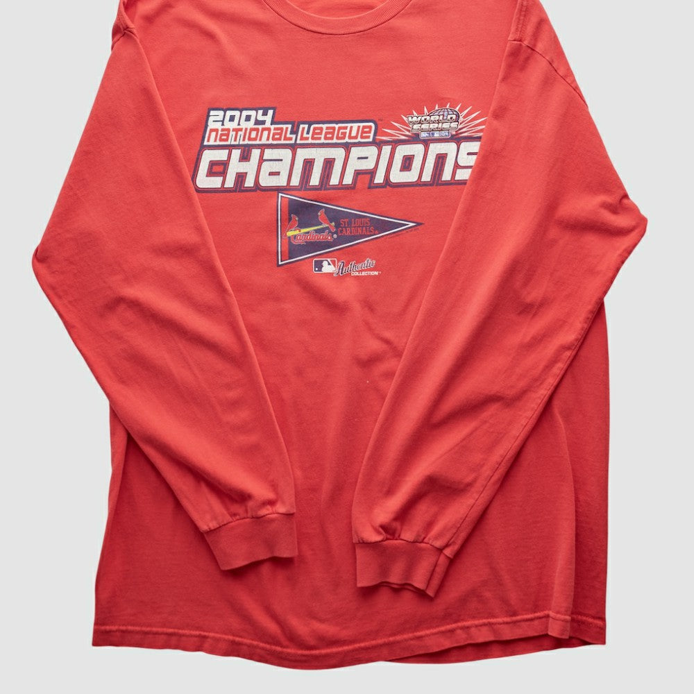 St. Louis Cardinals 2004 Long Sleeve T-shirt - Red - Vintage T-shirts