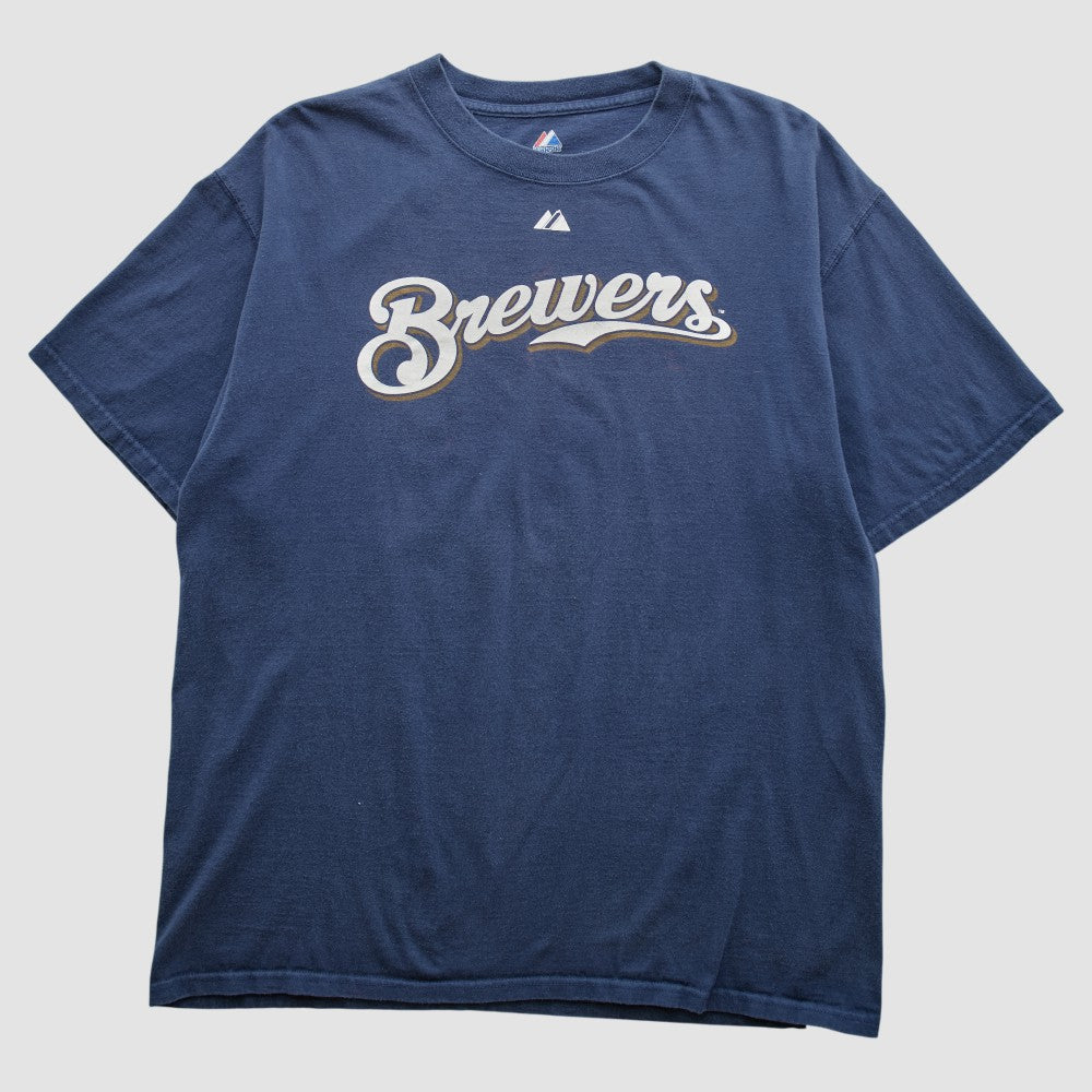 Milwaukee Brewers Majestic 2000s T-shirt - Navy - Vintage T-shirts