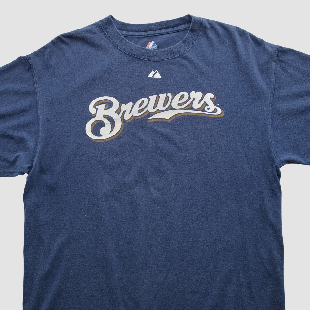 Milwaukee Brewers Majestic 2000s T-shirt - Navy - Vintage T-shirts