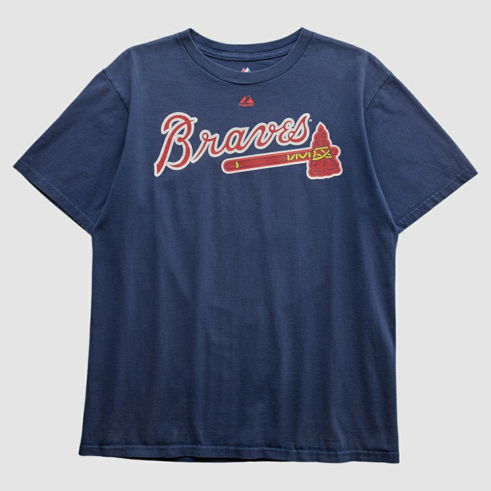 Atlanta Braves Majestic 2000s T-shirt - Navy - Vintage T-shirts
