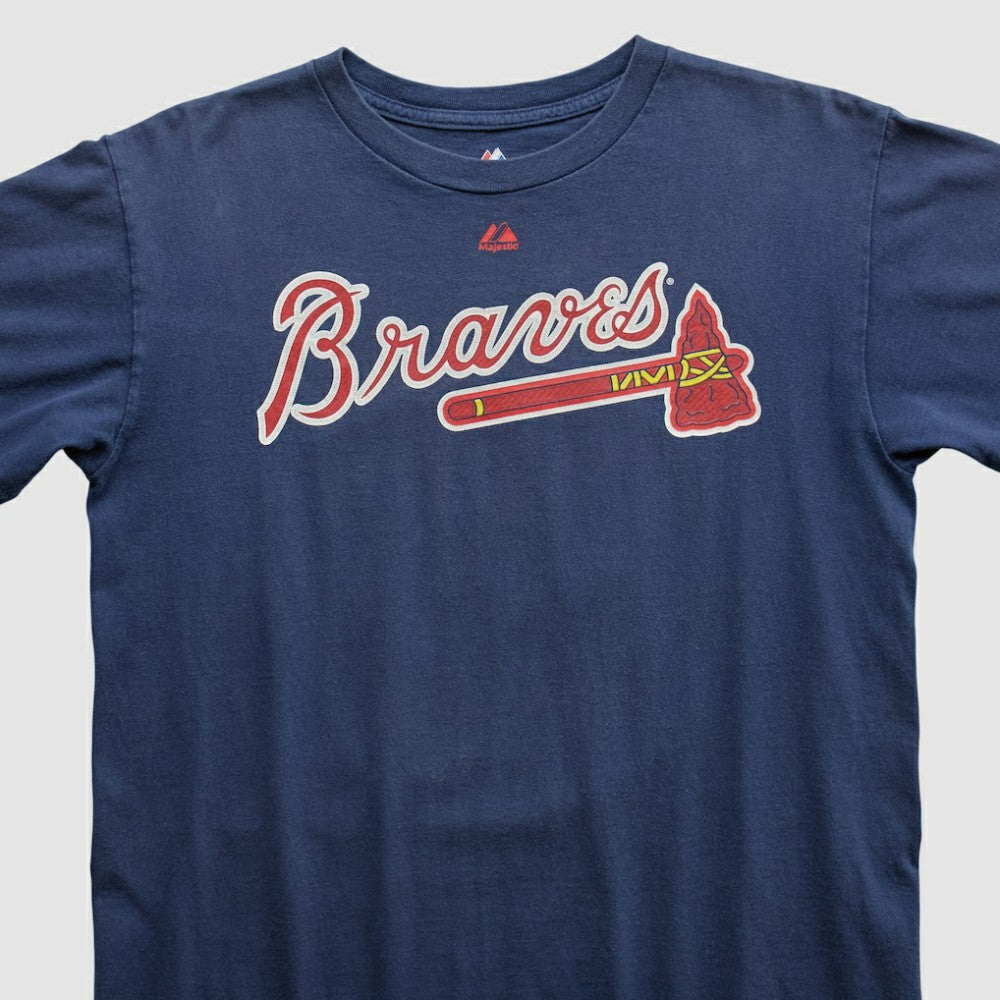 Atlanta Braves Majestic 2000s T-shirt - Navy - Vintage T-shirts