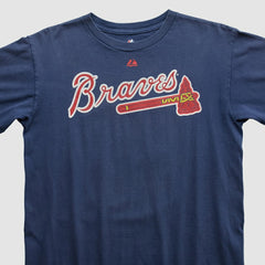 Atlanta Braves Majestic 2000s T-shirt - Navy - Vintage T-shirts