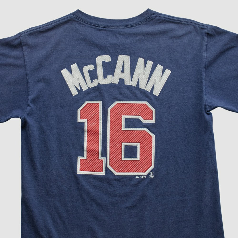 Atlanta Braves Majestic 2000s T-shirt - Navy - Vintage T-shirts
