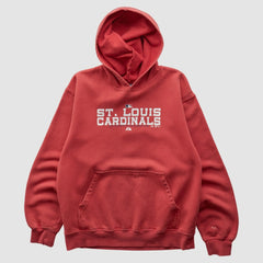 St. Louis Cardinals Majestic 2000s Hooded Pullover Sweatshirt - Red - XXVintage Pullover