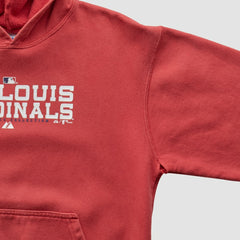 St. Louis Cardinals Majestic 2000s Hooded Pullover Sweatshirt - Red - XXVintage Pullover