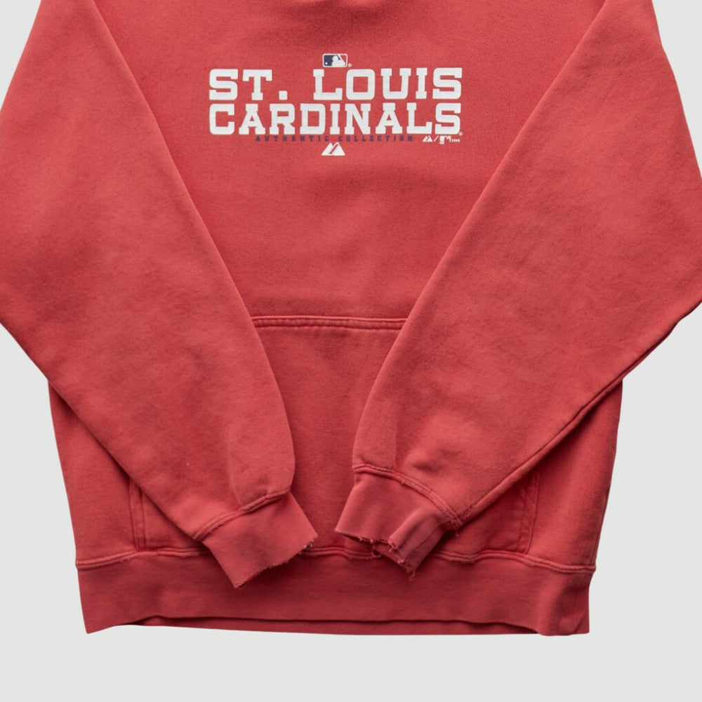 St. Louis Cardinals Majestic 2000s Hooded Pullover Sweatshirt - Red - XXVintage Pullover