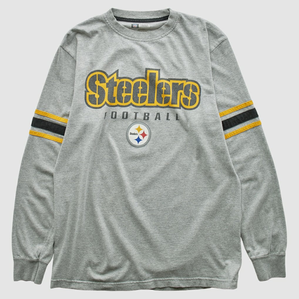 Pittsburgh Steelers NFL 2000s Long Sleeve T-shirt - Heather Gray T-shirts