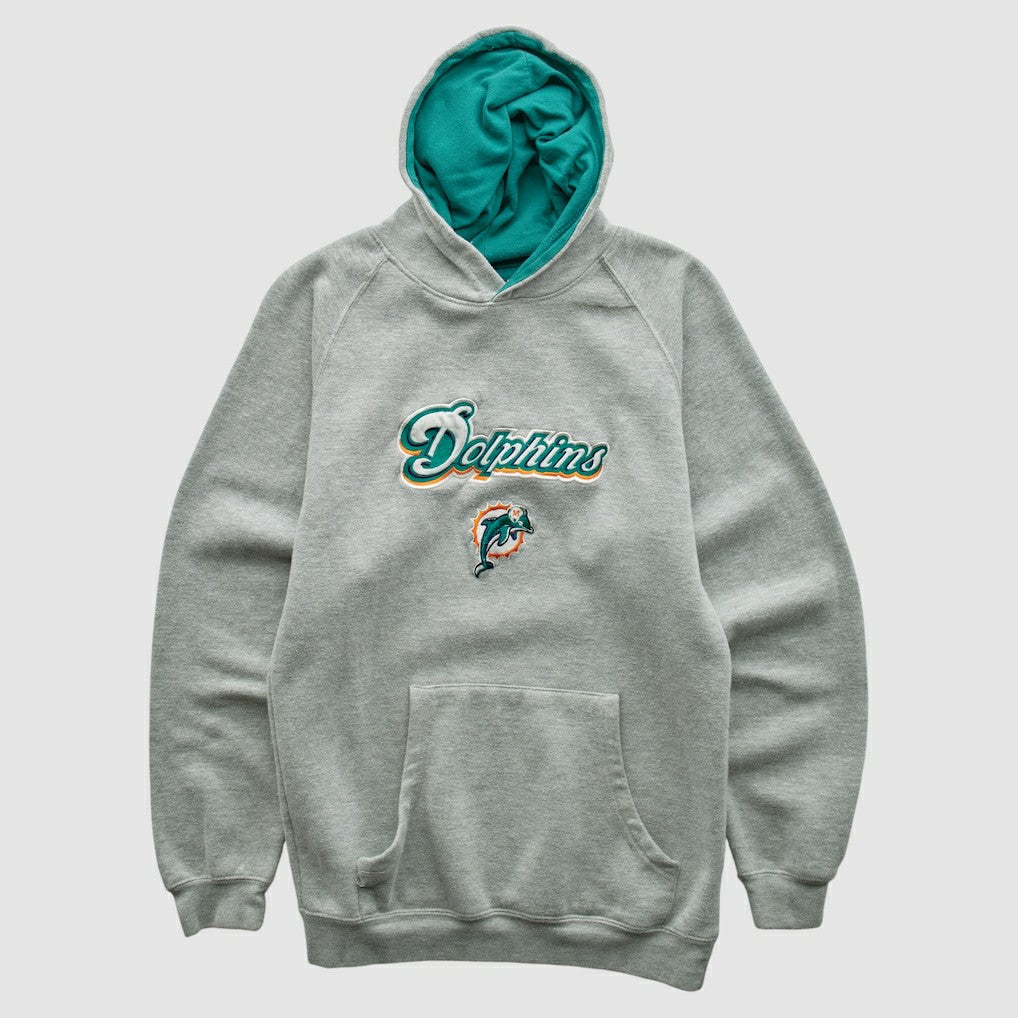 Miami Dolphins NFL 2000s Hooded Pullover Sweatshirt - Heather Gray Pullover