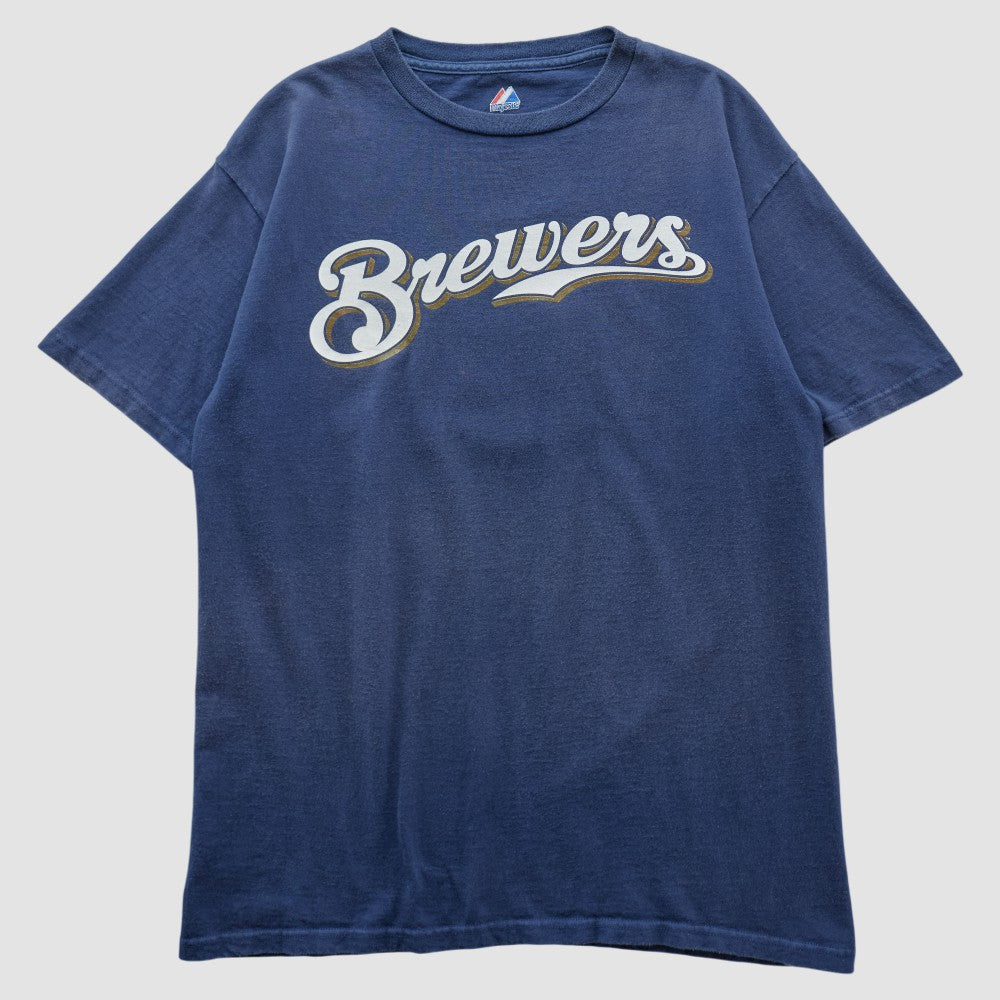Milwaukee Brewers Majestic 2000s T-shirt - Navy - Vintage T-shirts
