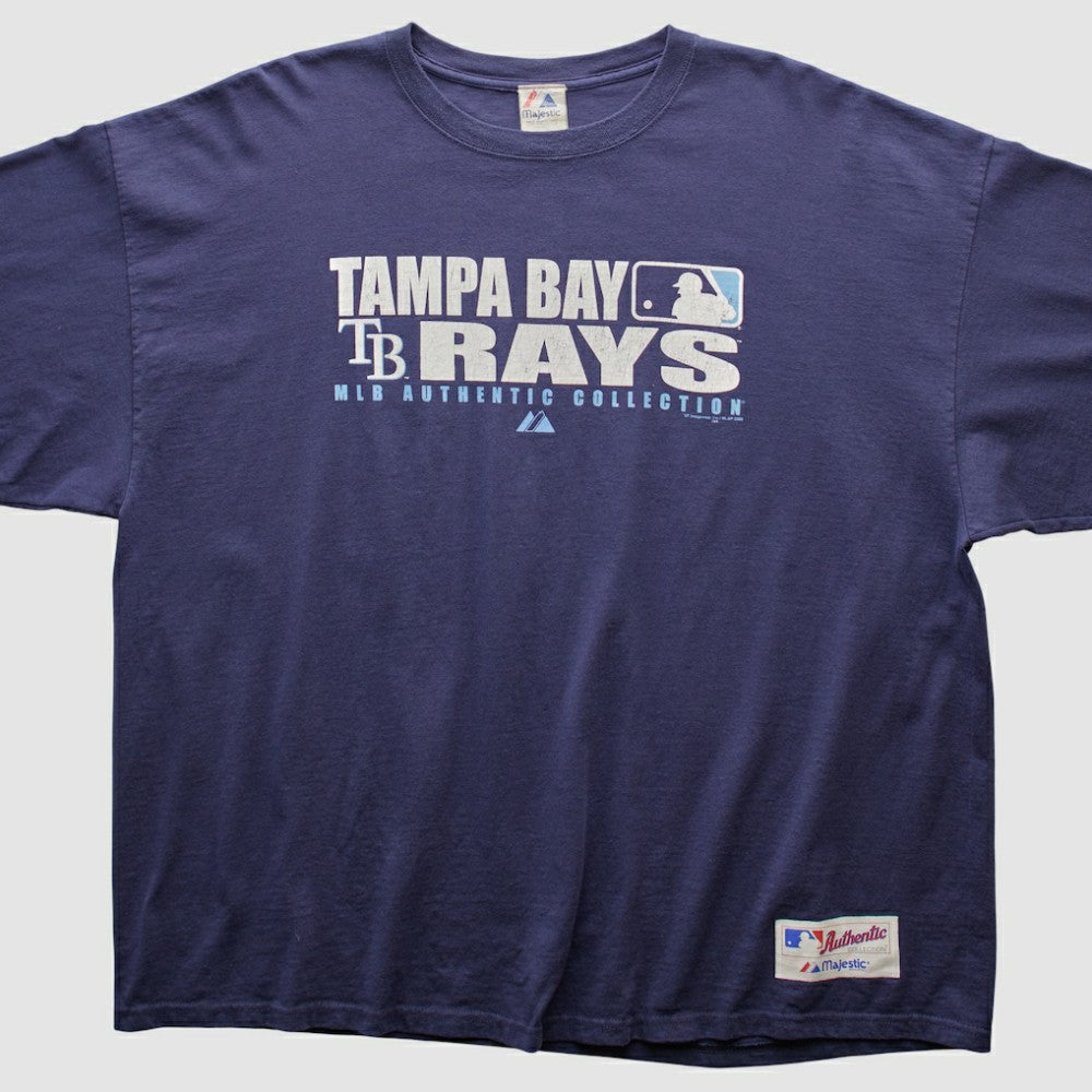 Tampa Bay Rays Majestic 2000s T-shirt - Navy - 3XVintage T-shirts