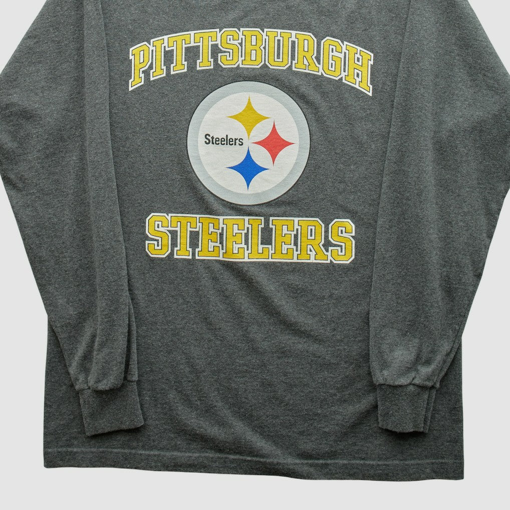 Pittsburgh Steelers 2000s Long Sleeve T-shirt - Dark Heather Gray T-shirts