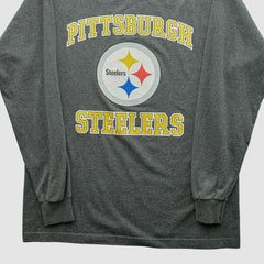 Pittsburgh Steelers 2000s Long Sleeve T-shirt - Dark Heather Gray T-shirts