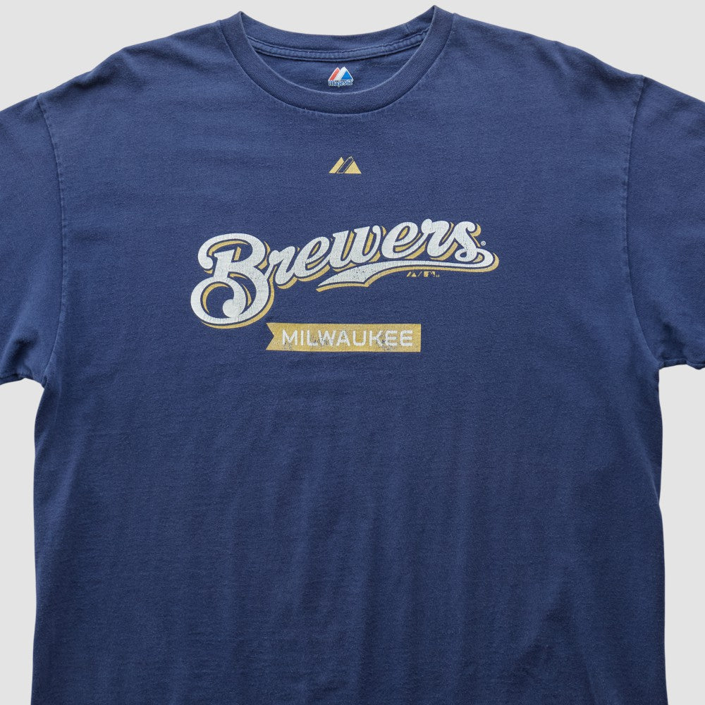 Milwaukee Brewers Majestic 2010 T-shirt - Navy - XVintage T-shirts