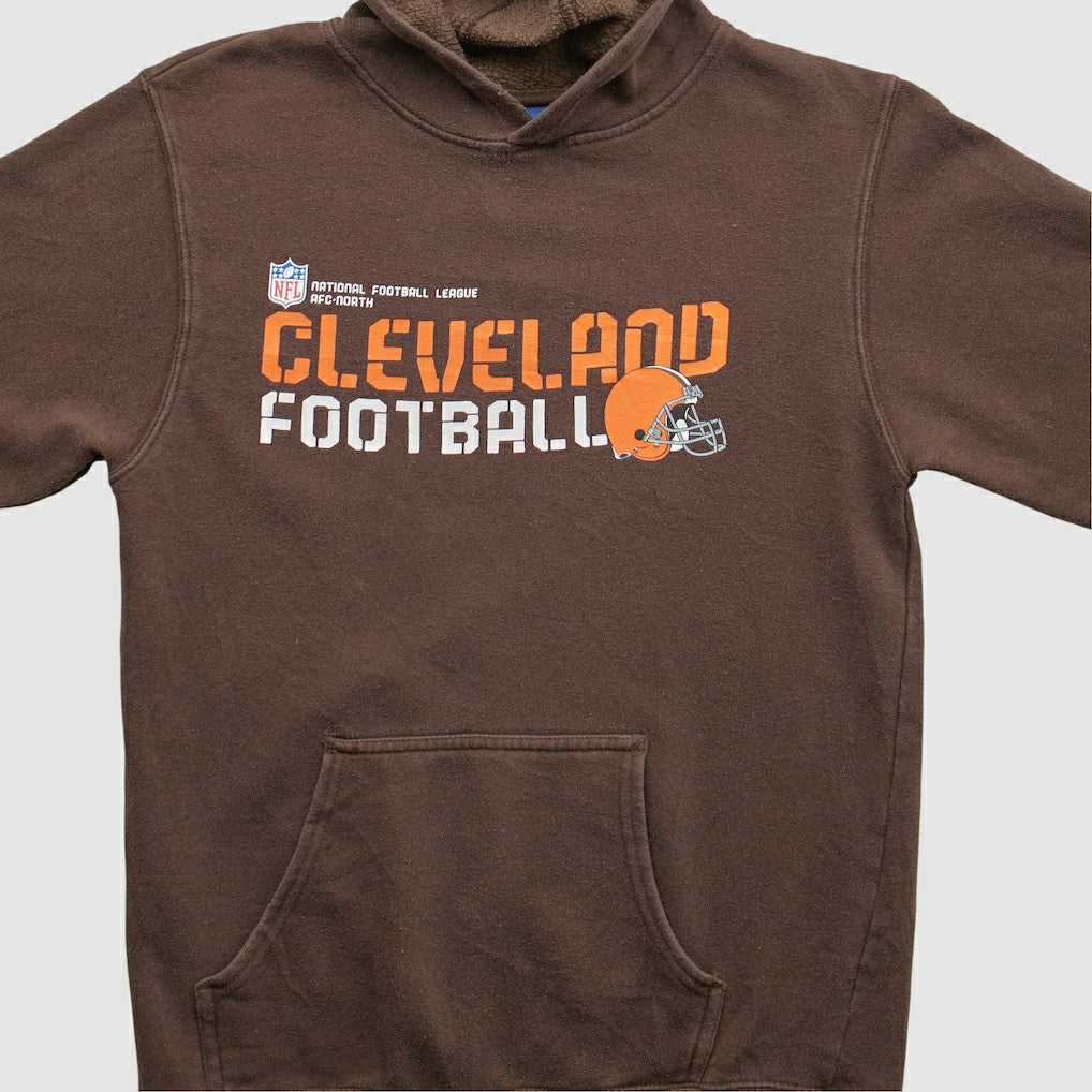 Cleveland Browns Reebok 2000s Hooded Pullover Sweatshirt - Brown Pullover