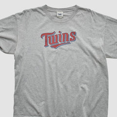 Minnesota Twins Lee Apparel 2000s Long Sleeve T-shirt - Heather Gray - Vintage T-shirts