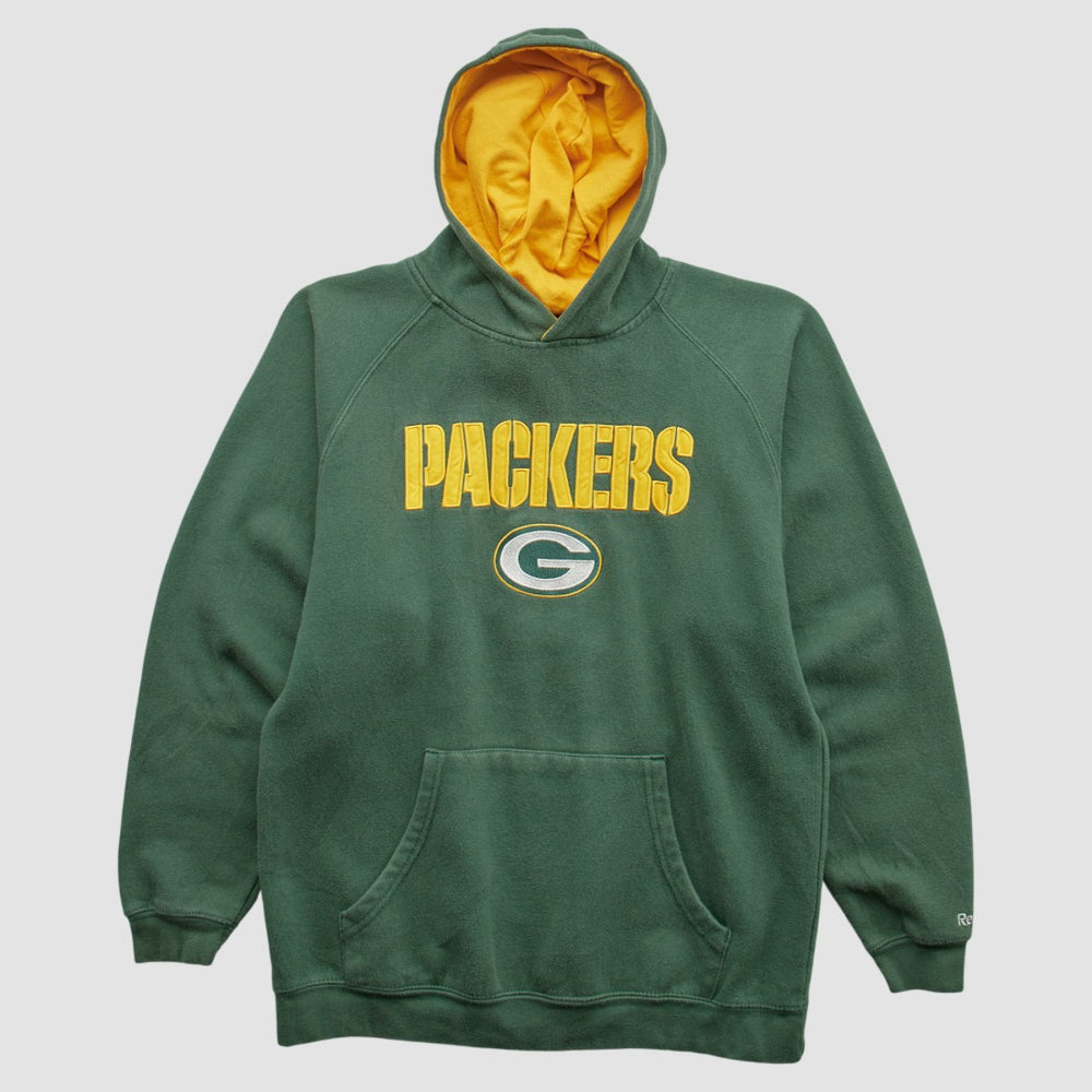 Green Bay Packers Reebok 2000s Hooded Pullover Sweatshirt - Green Pullover
