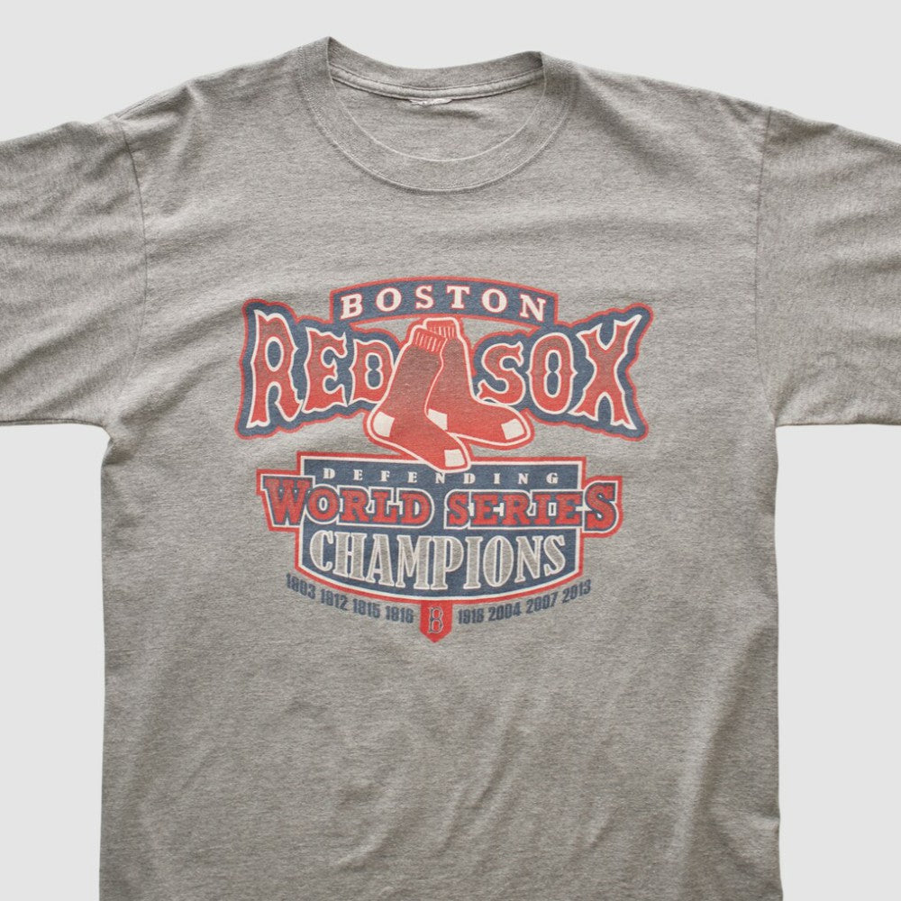 Boston Red Sox 2013 Long Sleeve T-shirt - Heather Gray - Vintage T-shirts