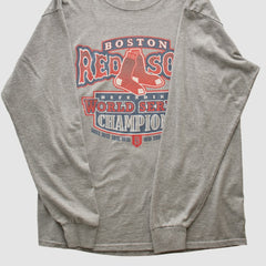 Boston Red Sox 2013 Long Sleeve T-shirt - Heather Gray - Vintage T-shirts