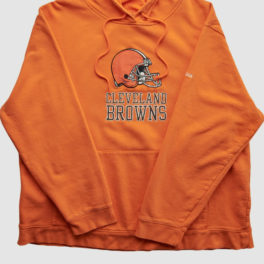 Cleveland Browns Reebok 2000s Hooded Pullover Sweatshirt - Orange Pullover