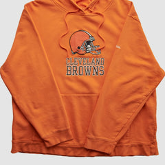 Cleveland Browns Reebok 2000s Hooded Pullover Sweatshirt - Orange Pullover