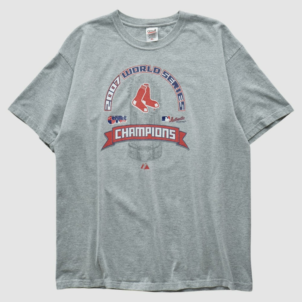 Boston Red Sox Anvil 2007 T-shirt - Heather Gray - Vintage T-shirts