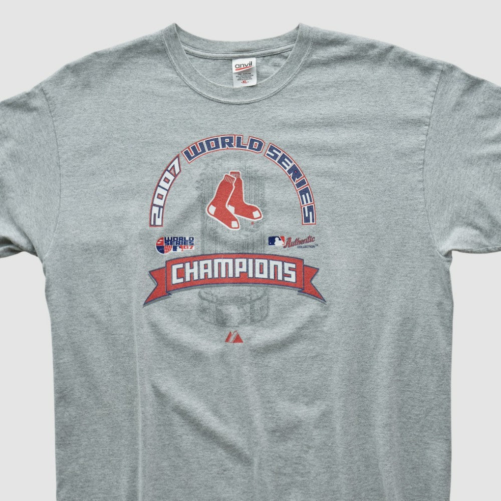 Boston Red Sox Anvil 2007 T-shirt - Heather Gray - Vintage T-shirts