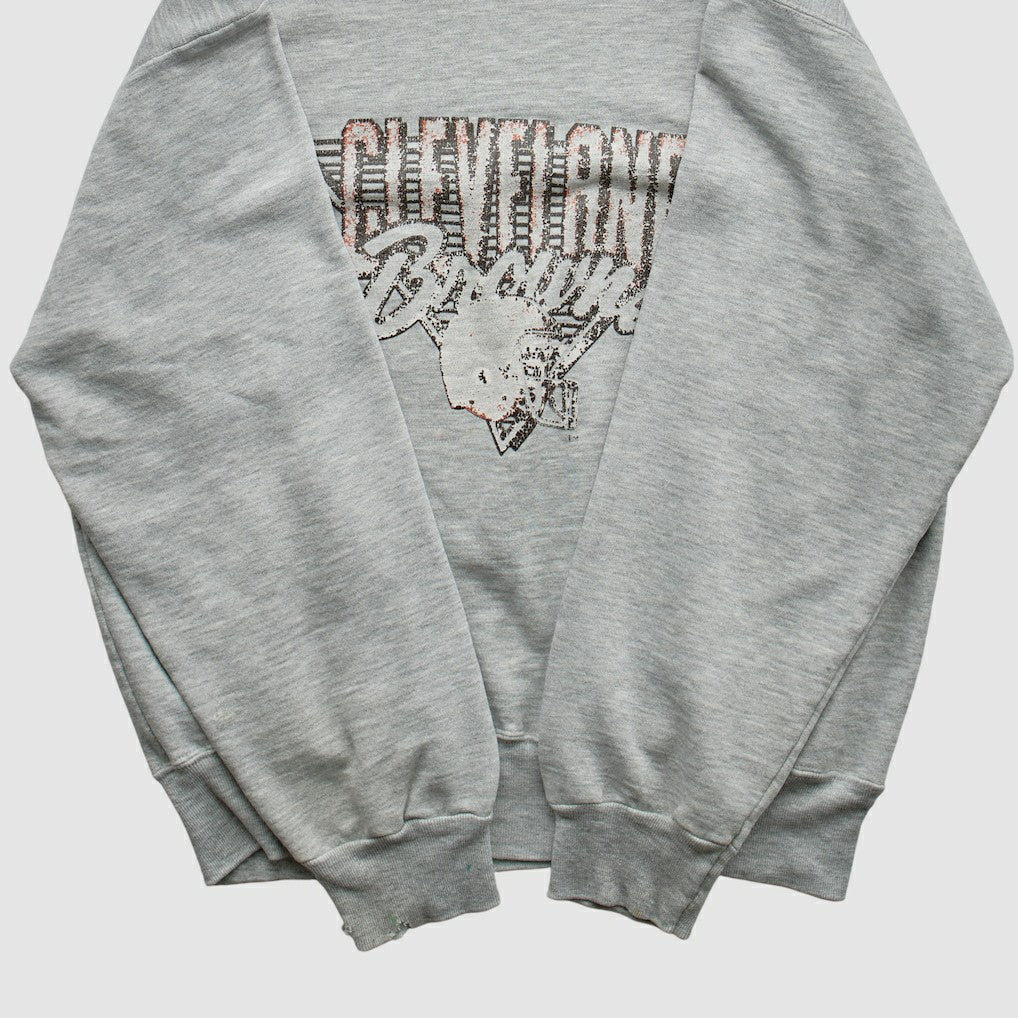 Cleveland Browns Champion 90s Pullover Sweatshirt - Heather Gray Pullover