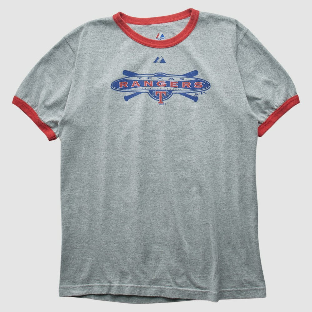 Texas Rangers Majestic 2010 T-shirt - Heather Gray - Vintage T-shirts