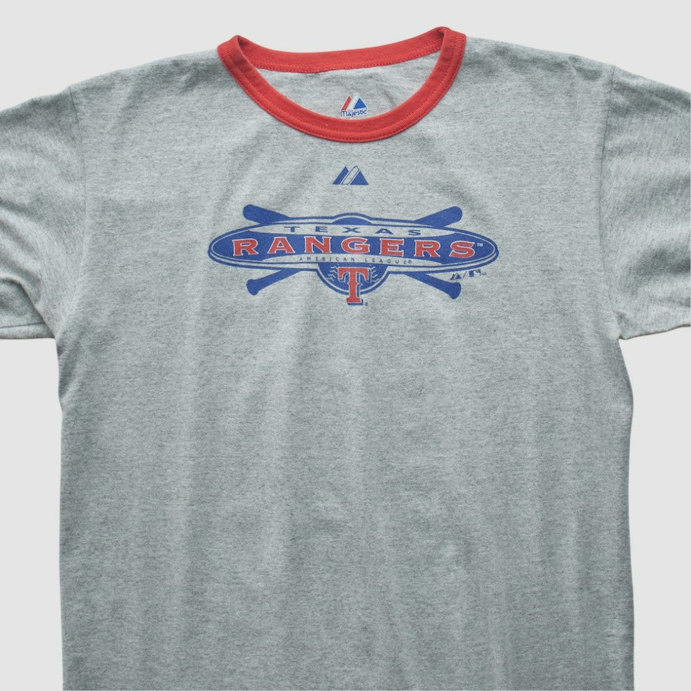 Texas Rangers Majestic 2010 T-shirt - Heather Gray - Vintage T-shirts