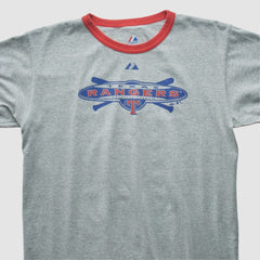 Texas Rangers Majestic 2010 T-shirt - Heather Gray - Vintage T-shirts