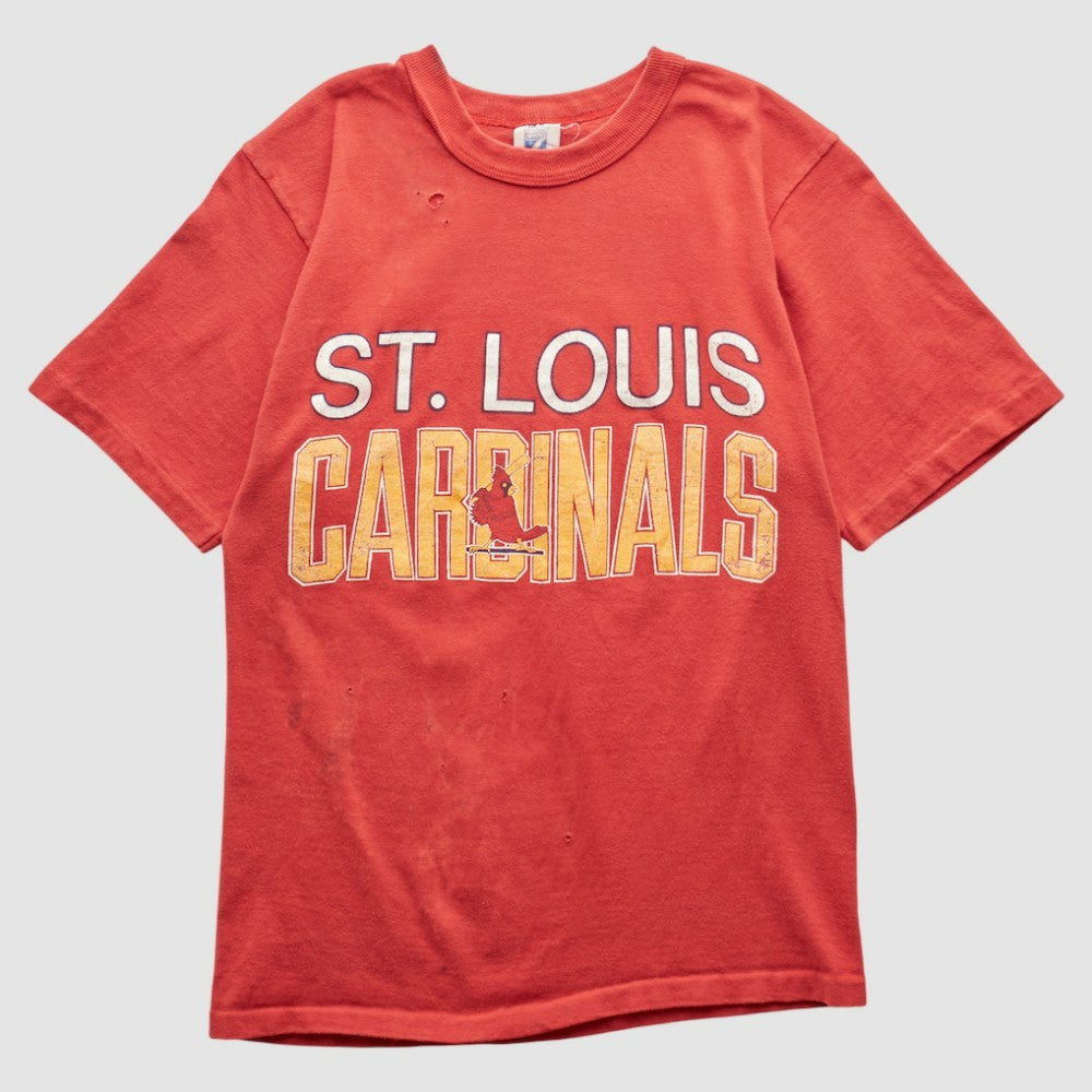 St. Louis Cardinals Logo 7 90s T-shirt - Red - Vintage T-shirts