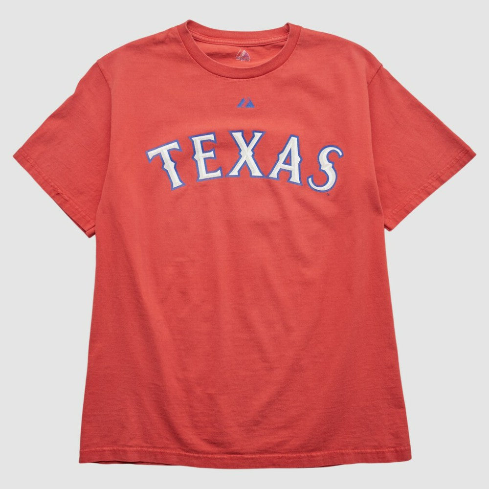 Texas Rangers Majestic 2000s T-shirt - Red - Vintage T-shirts