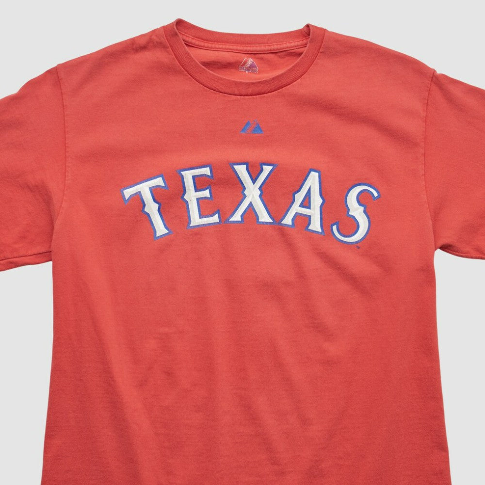 Texas Rangers Majestic 2000s T-shirt - Red - Vintage T-shirts