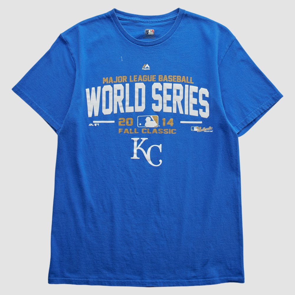 Kansas City Royals Majestic 2014 T-shirt - Blue - Vintage T-shirts