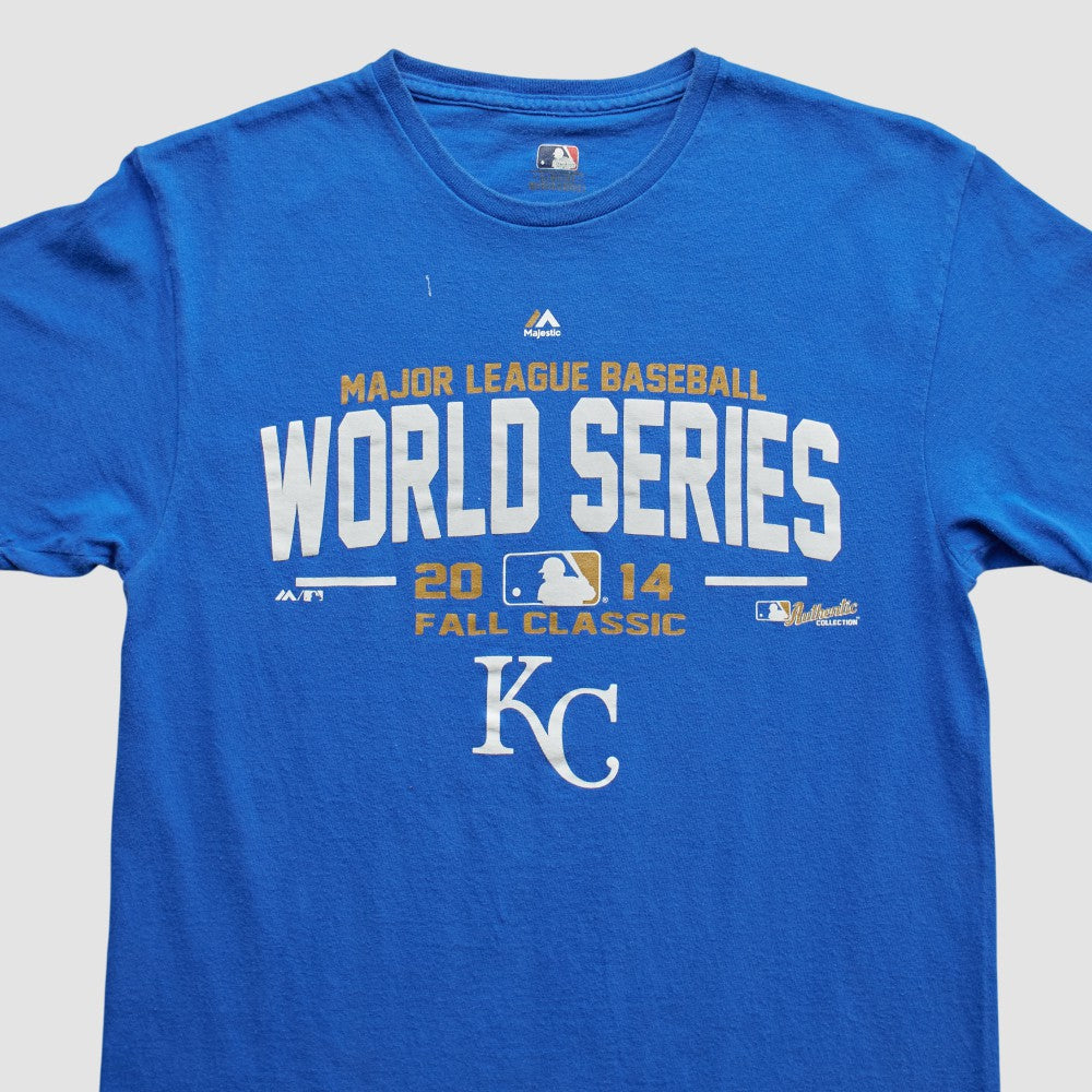 Kansas City Royals Majestic 2014 T-shirt - Blue - Vintage T-shirts