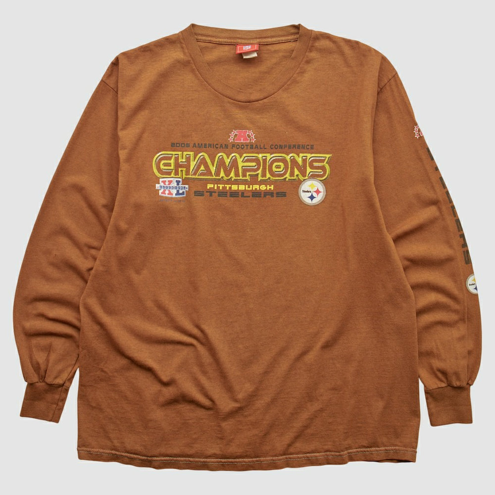 Pittsburgh Steelers NFL 2006 Long Sleeve T-shirt - Brown T-shirts