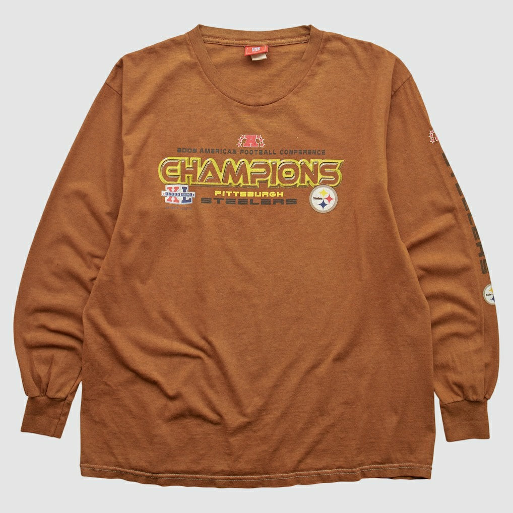 Pittsburgh Steelers NFL 2006 Long Sleeve T-shirt - Brown T-shirts