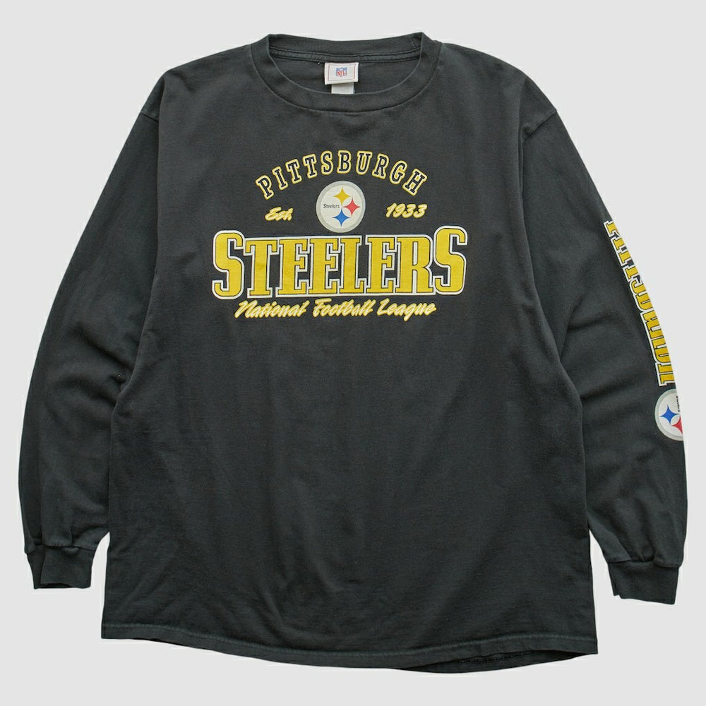 Pittsburgh Steelers NFL 2000s Long Sleeve T-shirt - Black T-shirts