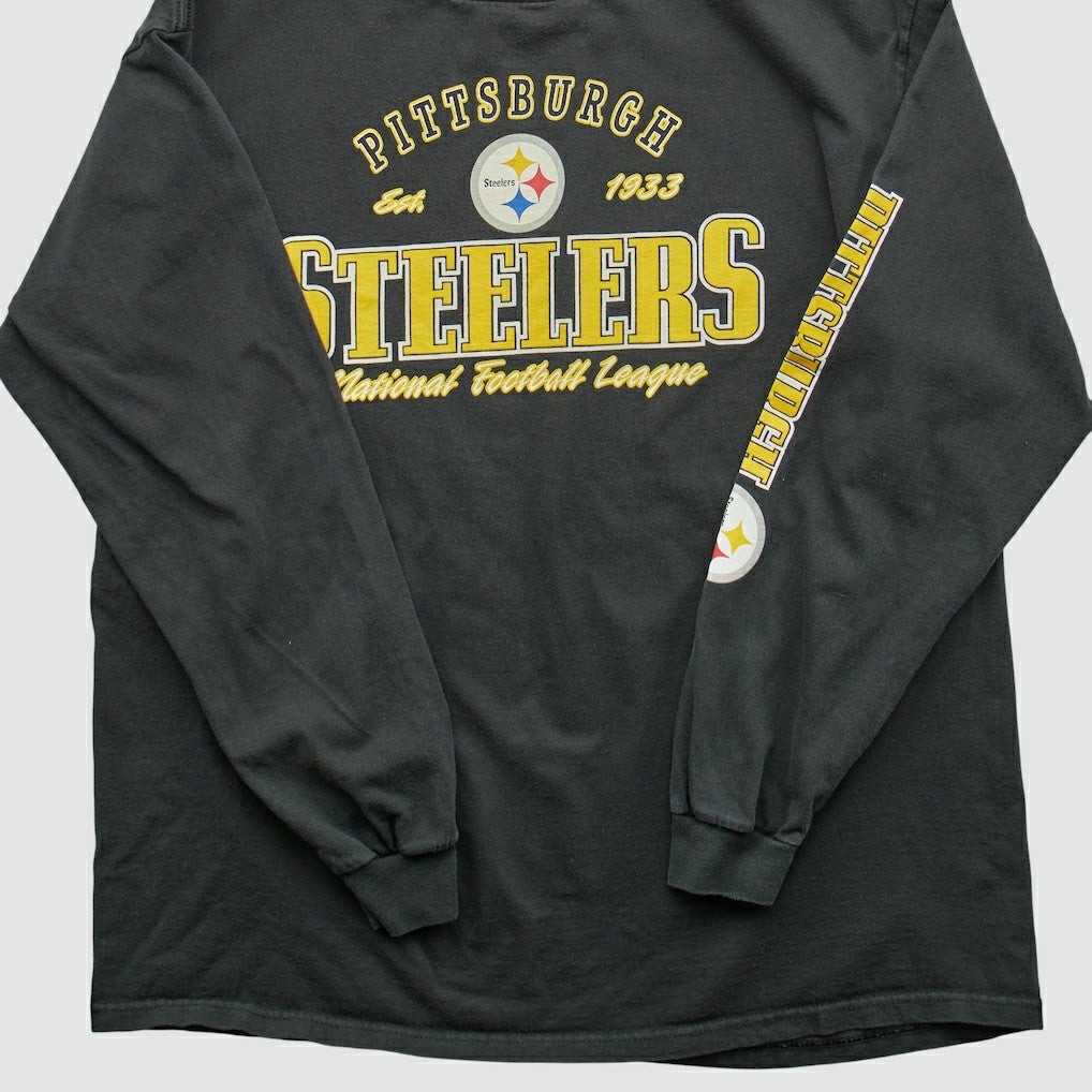Pittsburgh Steelers NFL 2000s Long Sleeve T-shirt - Black T-shirts